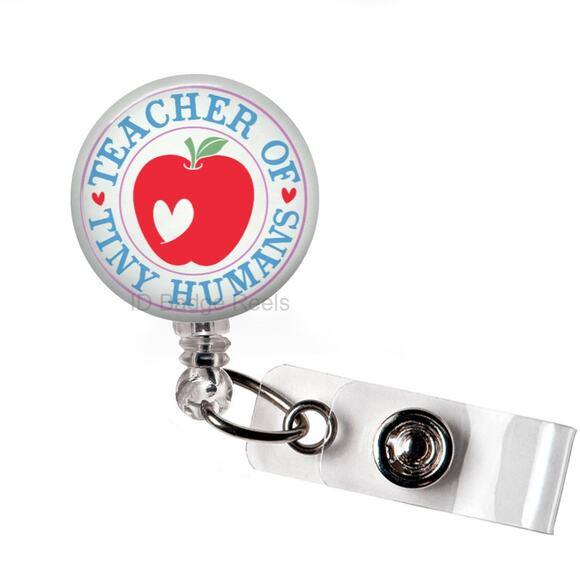 Teacher Of Tiny Humans ID Name Tag Badge Holder * Teacher * Educator * Education - Picture 1 of 5